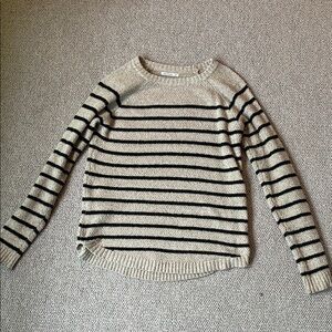Striped Beige and Black Women's Sweater